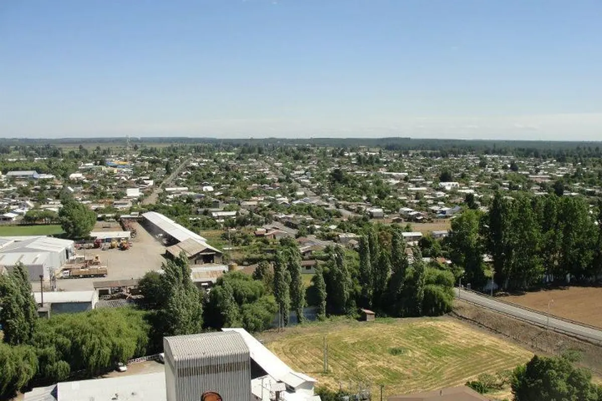 Una panorámica de Huépil, la capital de la comuna de Tucapel, Región del Biobío